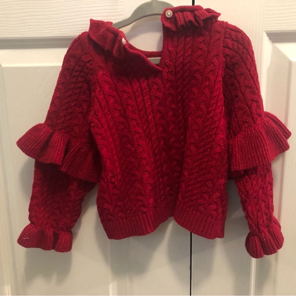 First Impressions 24 M red with sparkles sweater. - Picture 2 of 4